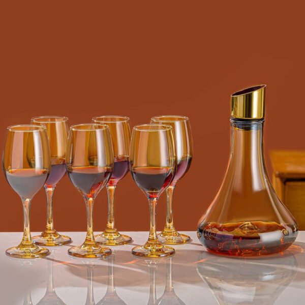 طقم دورق زائد 6 كاسات قزاز دهبي 7 قطع