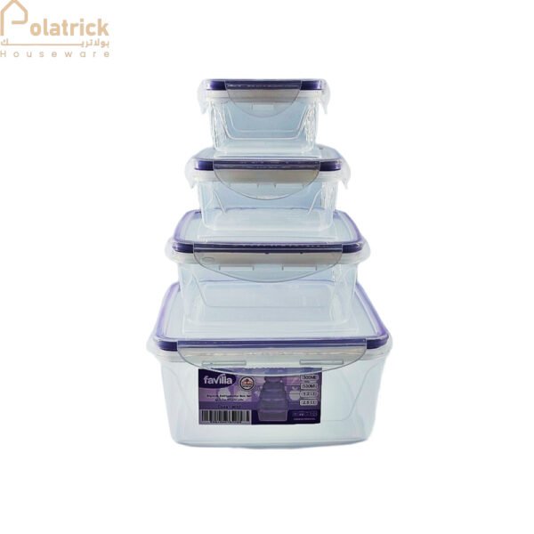 طقم علب تلاجة مربع – 4 قطعة