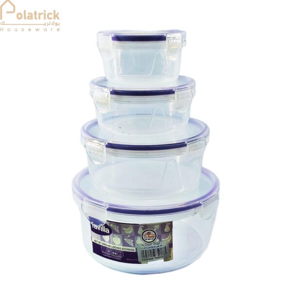 طقم علب تلاجة مدور – 4 قطعة