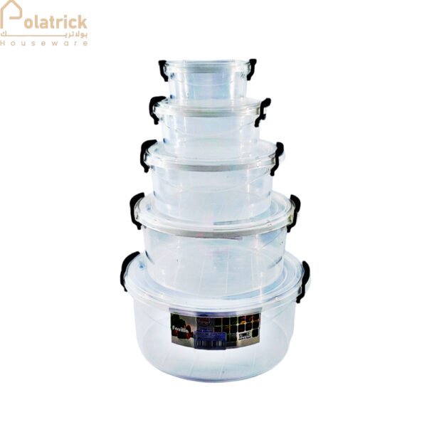 طقم علب خزين مدور – 5 قطعة